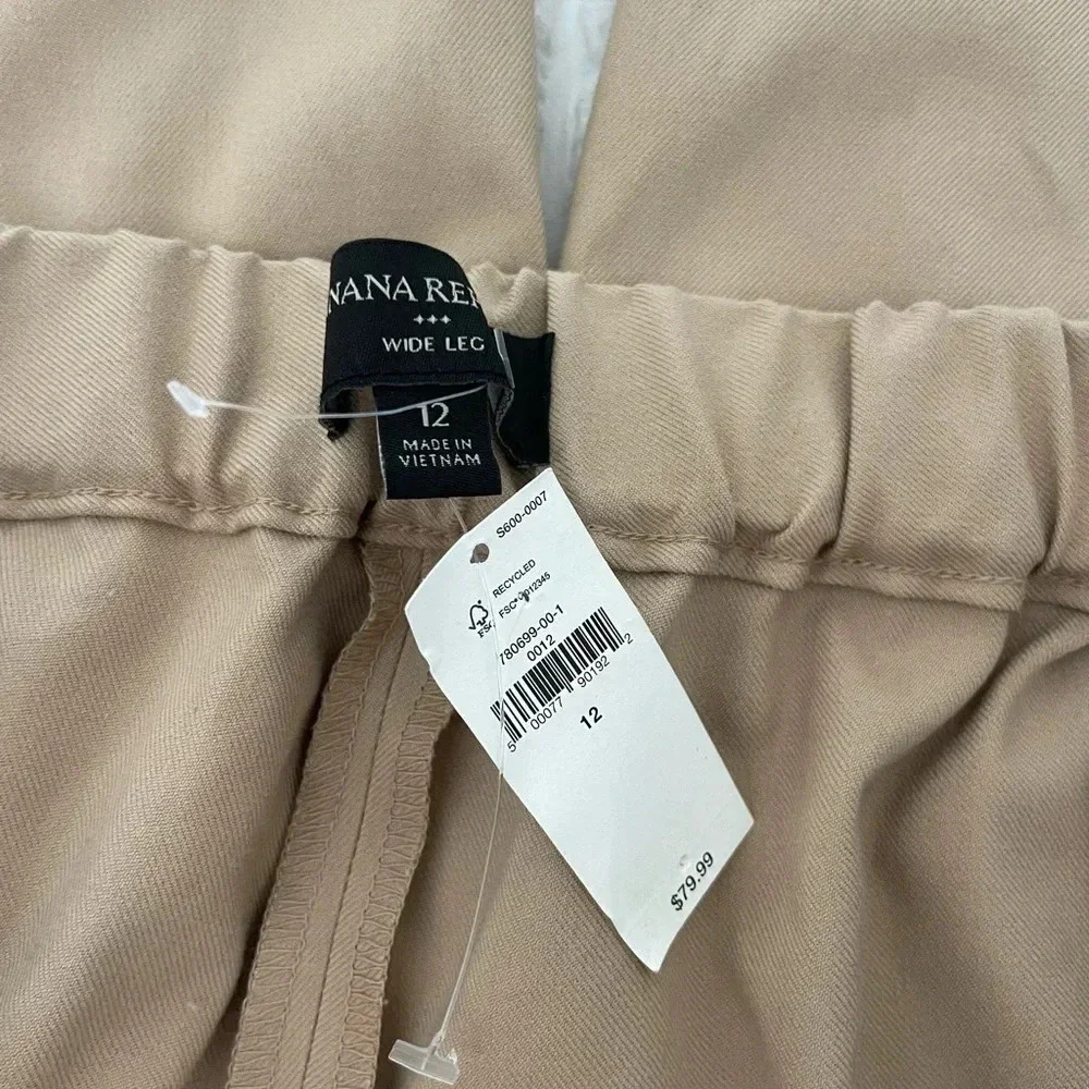 Banana Republic tan wide leg knit pants - Picture 3 of 7